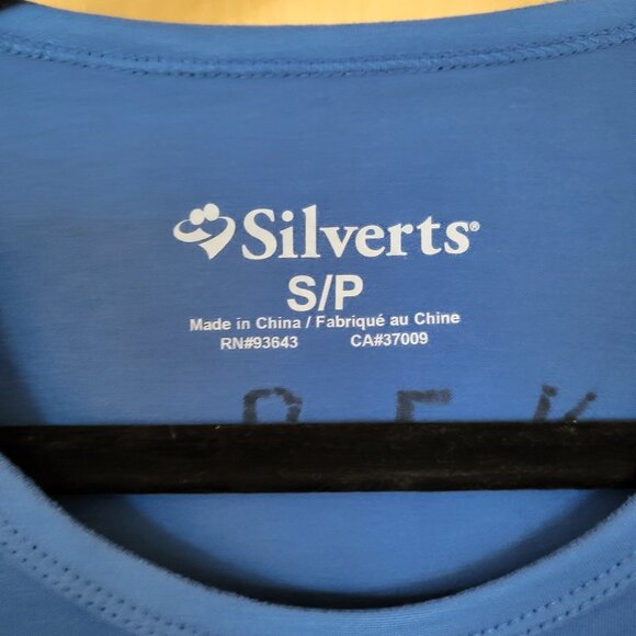 Silverts Open Back Adaptive Top 3/4 Sleeve Blue Size Small - Picture 8 of 10